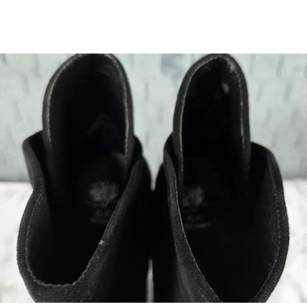 GC Black Faux Suede‎ Pointed Toe Petal Shaft Ankle Boots Womens 8.5 CYRUS